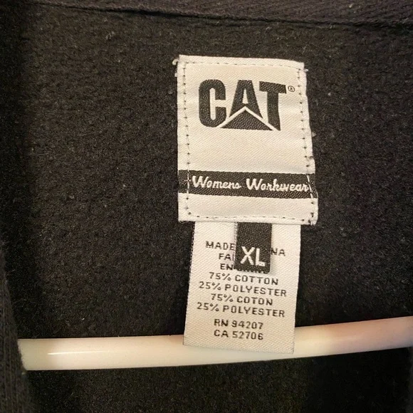 CAT black pullover workwear hoodie sz XL Caterpillar (is pilling)see description - Picture 4 of 7